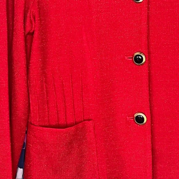 Misook Sparkly Mid-Hip Knit Blazer Pockets - Red - XL* - Picture 5 of 10